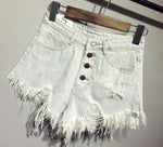 Women shorts high waists fur-lined leg-openings