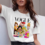 Graphic Tee Shirt Femme Funny Princess Vogue T Shirt Korean Tops