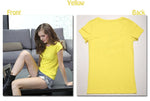 Plain T Shirt Women Cotton Elastic Female Casual Tops Short Sleeve