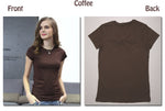 Plain T Shirt Women Cotton Elastic Female Casual Tops Short Sleeve