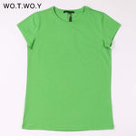 Plain T Shirt Women Cotton Elastic Female Casual Tops Short Sleeve