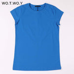 Plain T Shirt Women Cotton Elastic Female Casual Tops Short Sleeve
