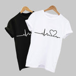Women T-shirts Casual Love Printed Tops