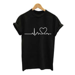 Women T-shirts Casual Love Printed Tops