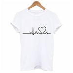 Women T-shirts Casual Love Printed Tops