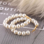 Long Earrings Female White Round Pearl Wedding Pendant Earrings