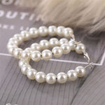 Long Earrings Female White Round Pearl Wedding Pendant Earrings