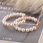 Long Earrings Female White Round Pearl Wedding Pendant Earrings