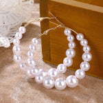 Long Earrings Female White Round Pearl Wedding Pendant Earrings