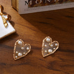 Long Earrings Female White Round Pearl Wedding Pendant Earrings
