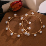 Long Earrings Female White Round Pearl Wedding Pendant Earrings