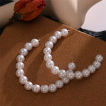 Long Earrings Female White Round Pearl Wedding Pendant Earrings