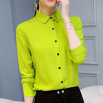 Tops Long Sleeve White Blouse Office Ladies Work Blouses