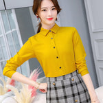 Tops Long Sleeve White Blouse Office Ladies Work Blouses