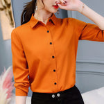 Tops Long Sleeve White Blouse Office Ladies Work Blouses