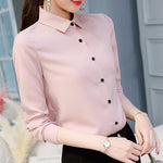 Tops Long Sleeve White Blouse Office Ladies Work Blouses