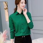 Tops Long Sleeve White Blouse Office Ladies Work Blouses