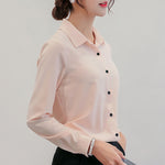 Tops Long Sleeve White Blouse Office Ladies Work Blouses