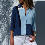 Women Blouses Long Sleeve Turn Down Collar Office Shirt