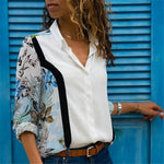Women Blouses Long Sleeve Turn Down Collar Office Shirt
