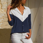 Women Blouses Long Sleeve Turn Down Collar Office Shirt