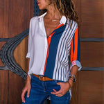 Women Blouses Long Sleeve Turn Down Collar Office Shirt