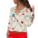 Women Blouses Long Sleeve Turn Down Collar Office Shirt
