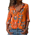 Women Blouses Long Sleeve Turn Down Collar Office Shirt