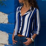 Women Blouses Long Sleeve Turn Down Collar Office Shirt