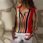 Women Blouses Long Sleeve Turn Down Collar Office Shirt