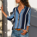 Women Blouses Long Sleeve Turn Down Collar Office Shirt