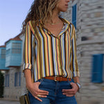 Women Blouses Long Sleeve Turn Down Collar Office Shirt