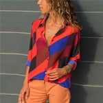 Women Blouses Long Sleeve Turn Down Collar Office Shirt