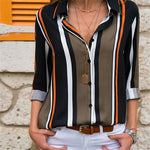 Women Blouses Long Sleeve Turn Down Collar Office Shirt