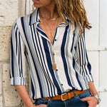 Women Blouses Long Sleeve Turn Down Collar Office Shirt