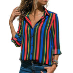 Women Blouses Long Sleeve Turn Down Collar Office Shirt