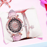 Luxury Women Watches Bracelet set Starry Sky