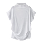 Women Casual Turtleneck Short Sleeve Blouse Top Shirt