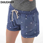 Women's home casual elastic waist cotton shorts
