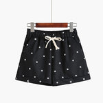 Women's home casual elastic waist cotton shorts