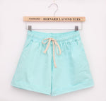 Women's home casual elastic waist cotton shorts