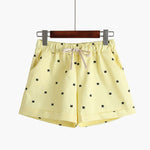 Women's home casual elastic waist cotton shorts