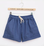 Women's home casual elastic waist cotton shorts