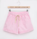 Women's home casual elastic waist cotton shorts