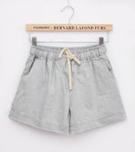Women's home casual elastic waist cotton shorts
