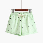 Women's home casual elastic waist cotton shorts