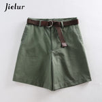Casual Shorts Women A-line High Waist Slim Short