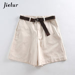 Casual Shorts Women A-line High Waist Slim Short