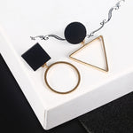 Long Slope Geometric asymmetry circle earrings for women