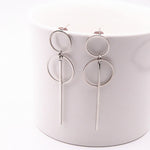 Long Slope Geometric asymmetry circle earrings for women